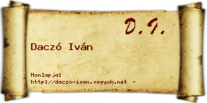 Daczó Iván névjegykártya